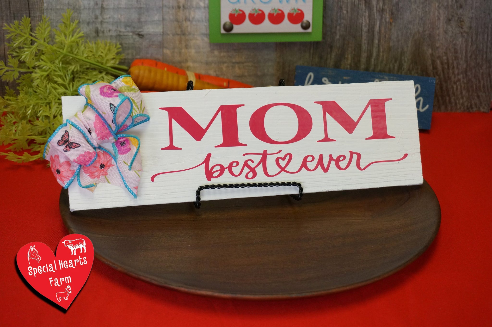 Momページ BestEver Mom Wooden Sign - Dark Pink – SpecialHeartsFarm